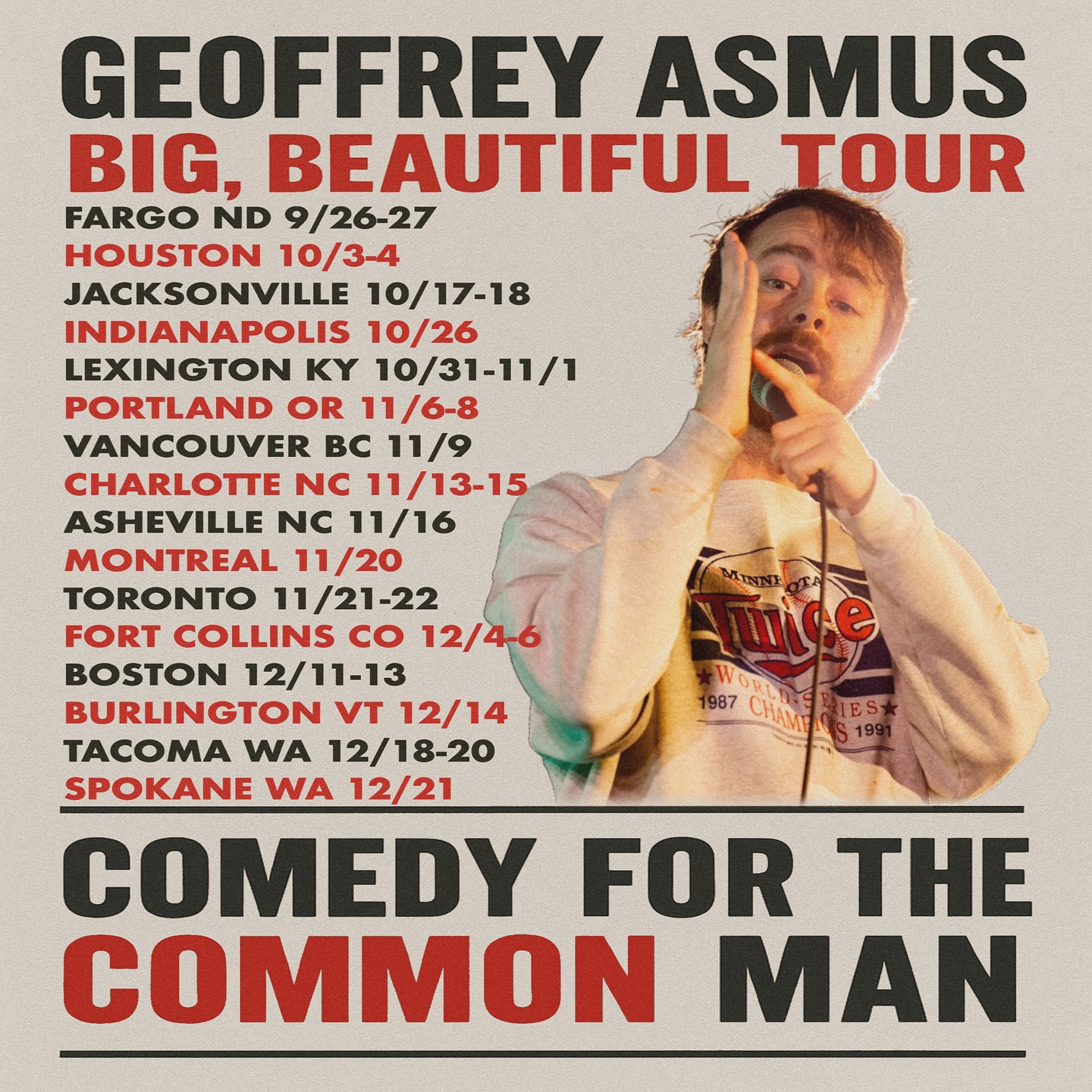 Geoffrey Asmus Big, Beautiful Tour Poster 2026
